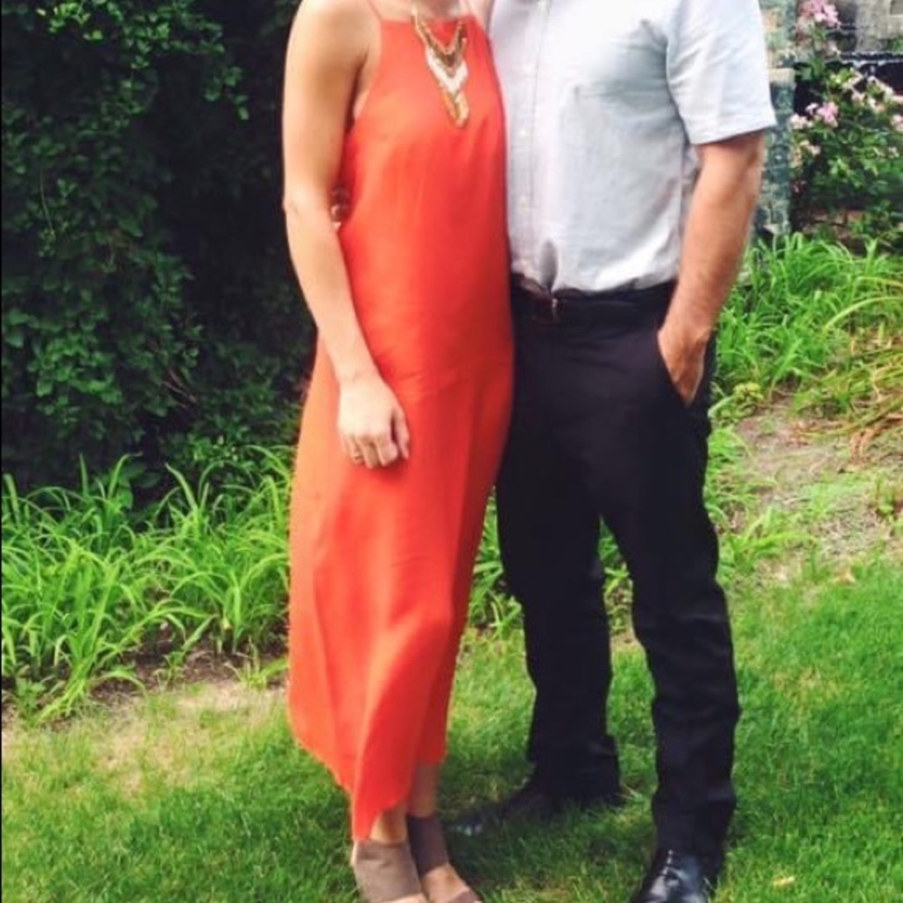 Topshop orange slip dress